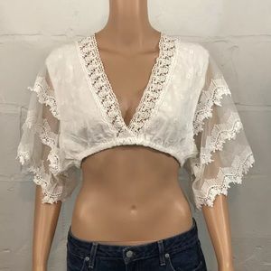 Three Days Lace Crop Top Size S White NWT #X31